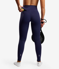 nordicdots women tennis leggings with a ball pocket in navy blue color