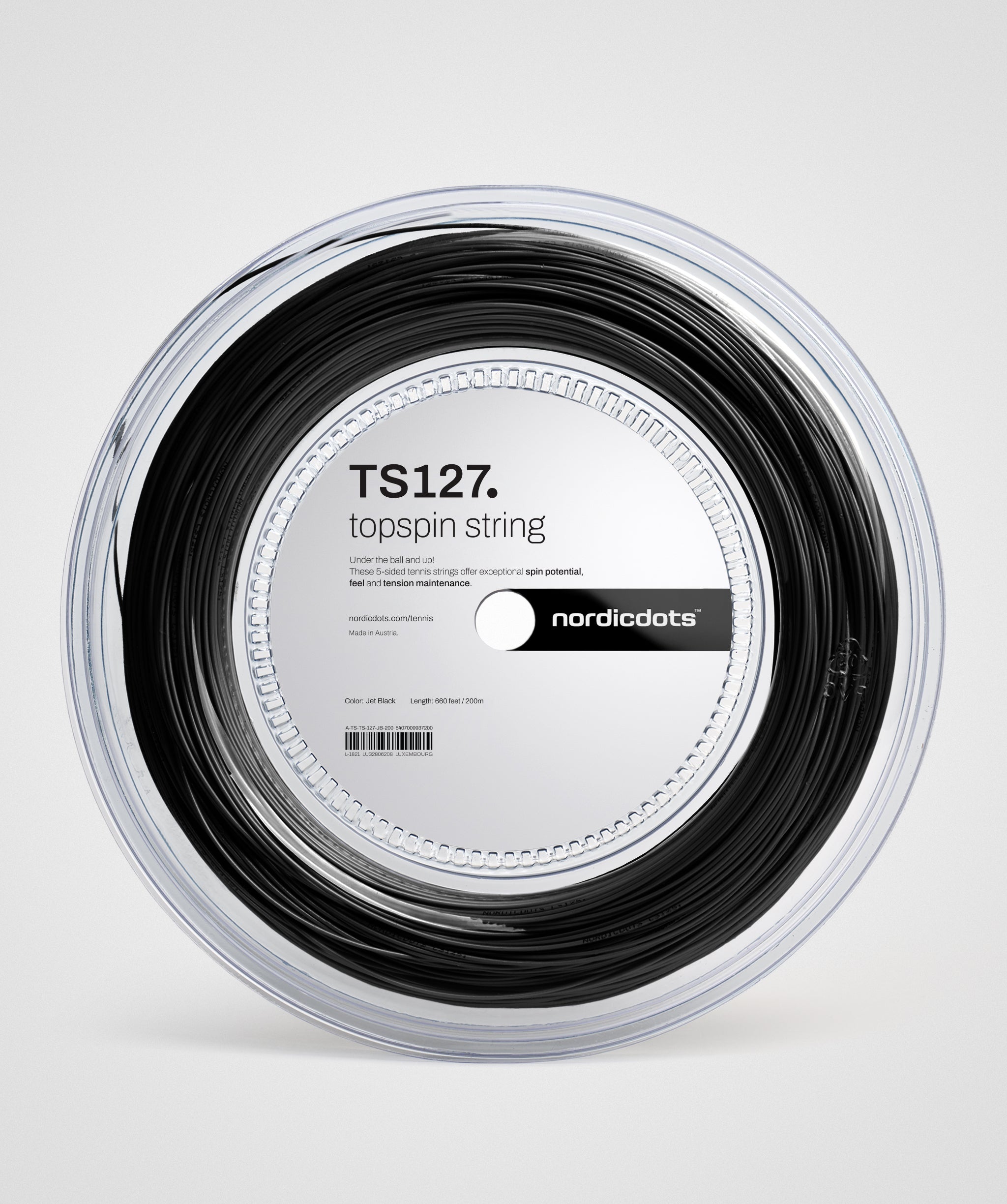 TS127. Topspin String 200m - Jet Black