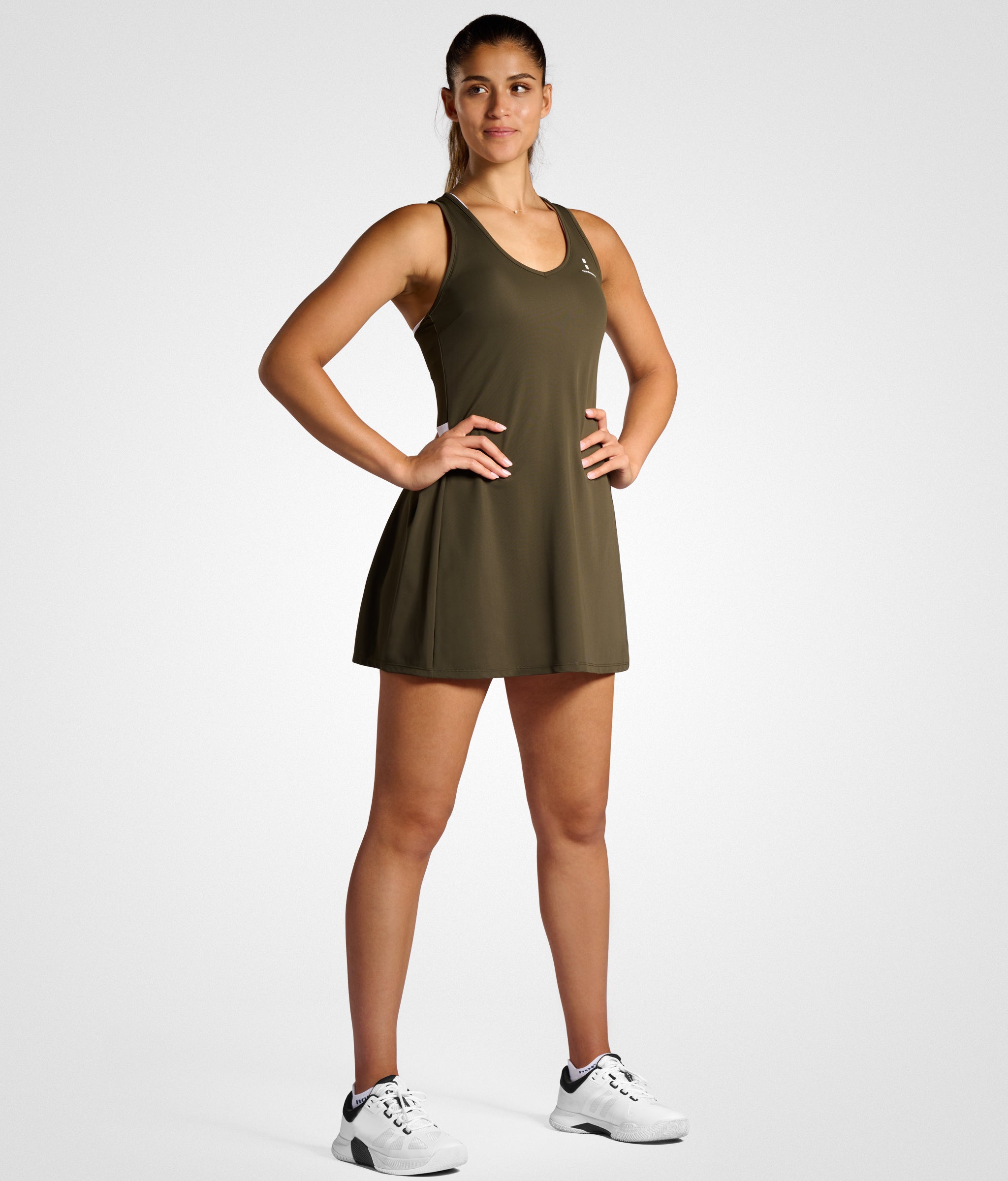 nordicdots tennis dress in olive green colour nordicdots.com