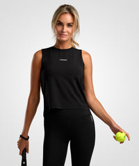 nordicdots elegance tank-top black tennis padel women nordicdots.com