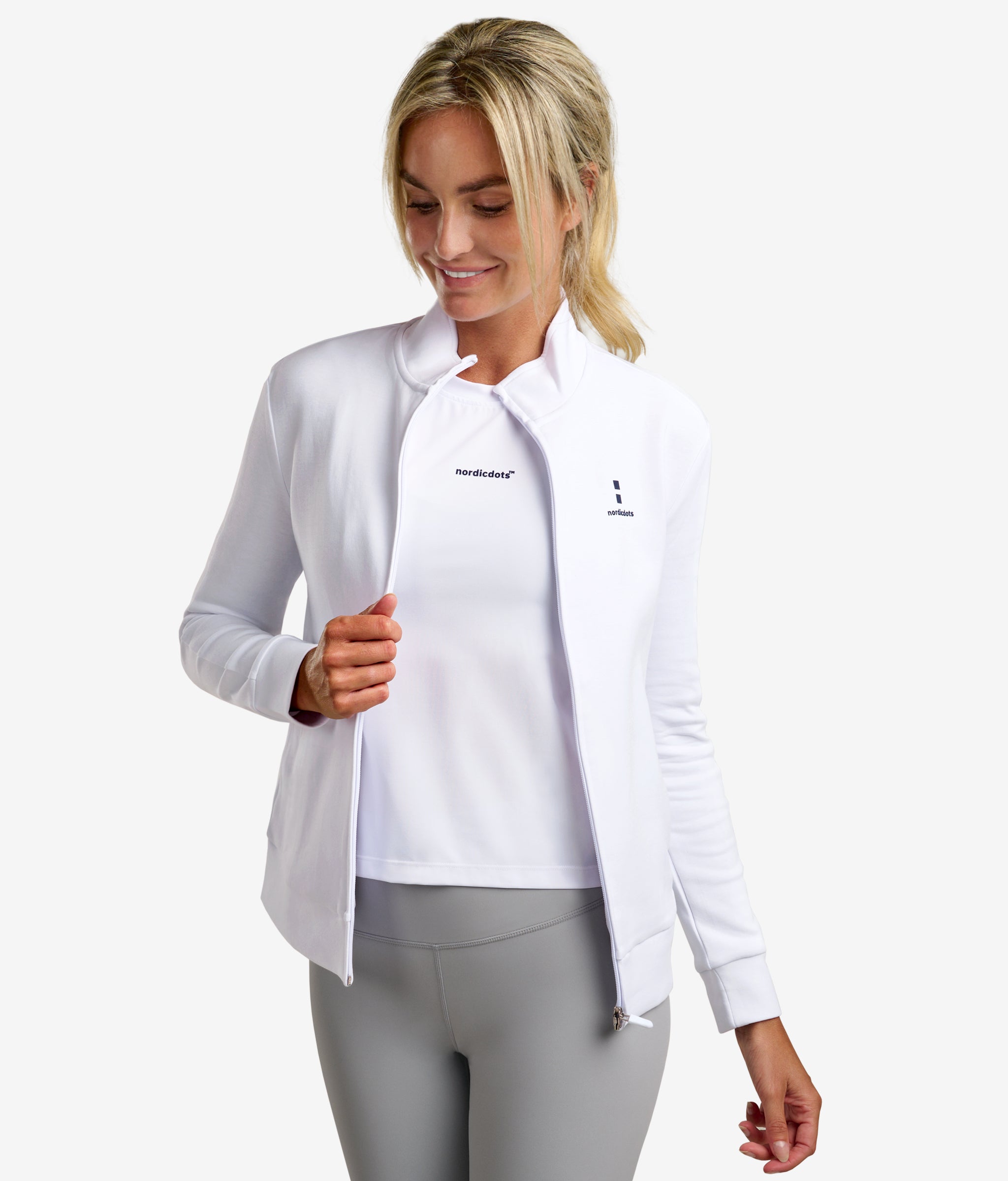 nordicdots white jacket tennis padel golf pickleball lifestyle