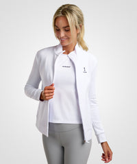 nordicdots women's white jacket tennis padel fitness everyday outfit nordicdots.com