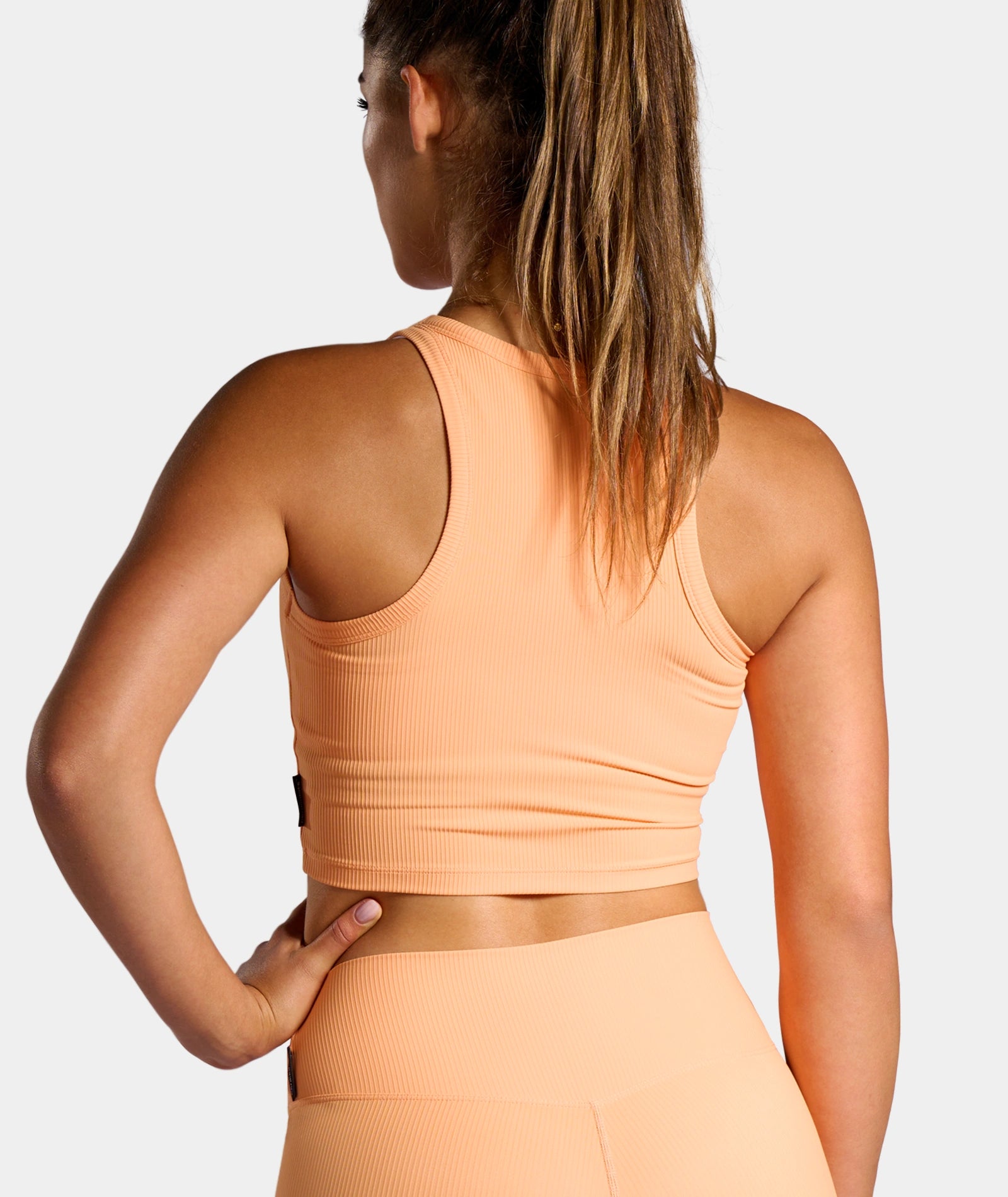 nordicdots cropped orange tank-top for fitness tennis and padel